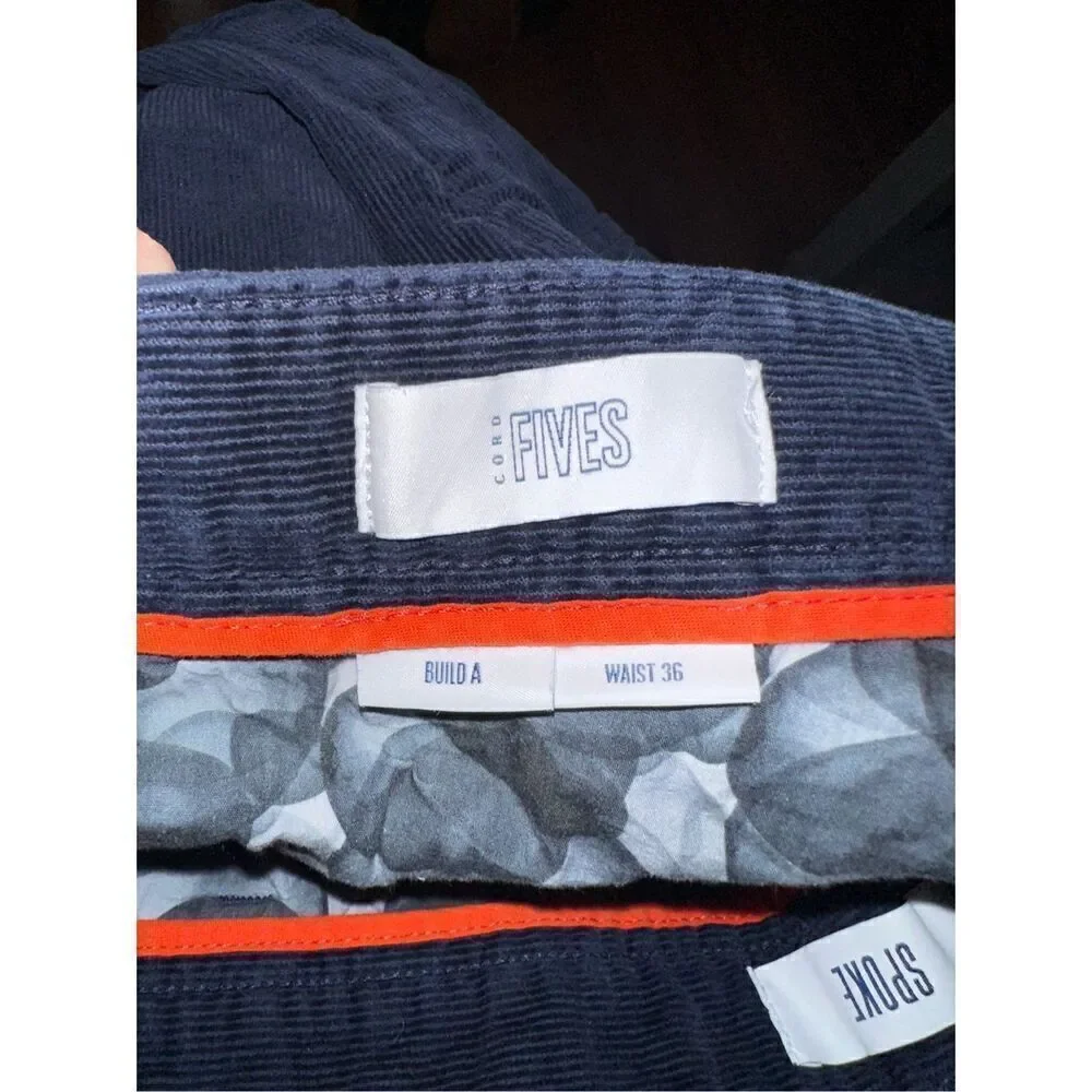 Spoke Blue Corduroy Cord Fives Build A 36 Pants Mens